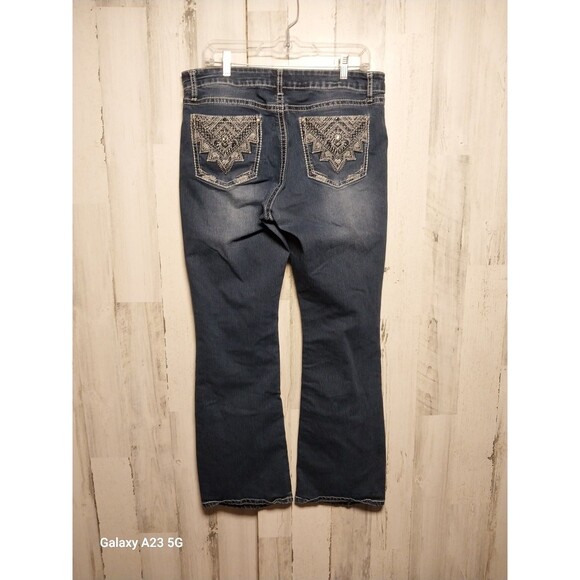 A.N.A Bootcut Jeans Embellished Pockets Medium Wash Denim Women's Size 14 - Picture 1 of 6
